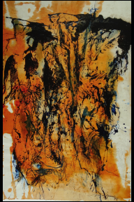 Folge Komposition-Schuettbilder 1 Komposition 1995, Tusche, Rohrfeder, Acryl, Japanpapier (Buetten) 96,5x 63,5 cm (WV 01066).jpg